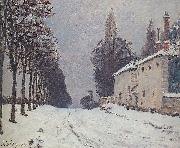 Snow on the Road Louveciennes,, Alfred Sisley